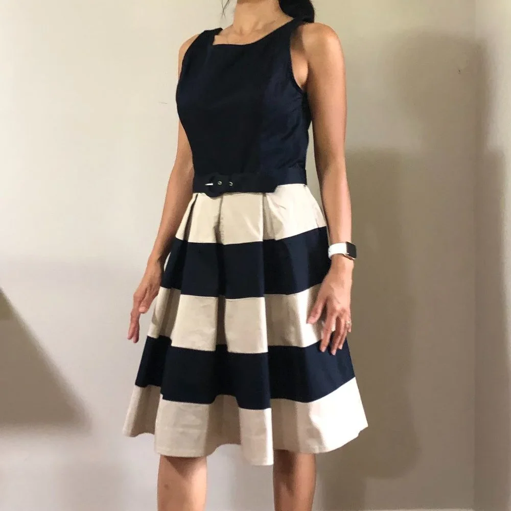 NWT. Banana Republic Cotton A-Line Dress - Picture 2 of 11